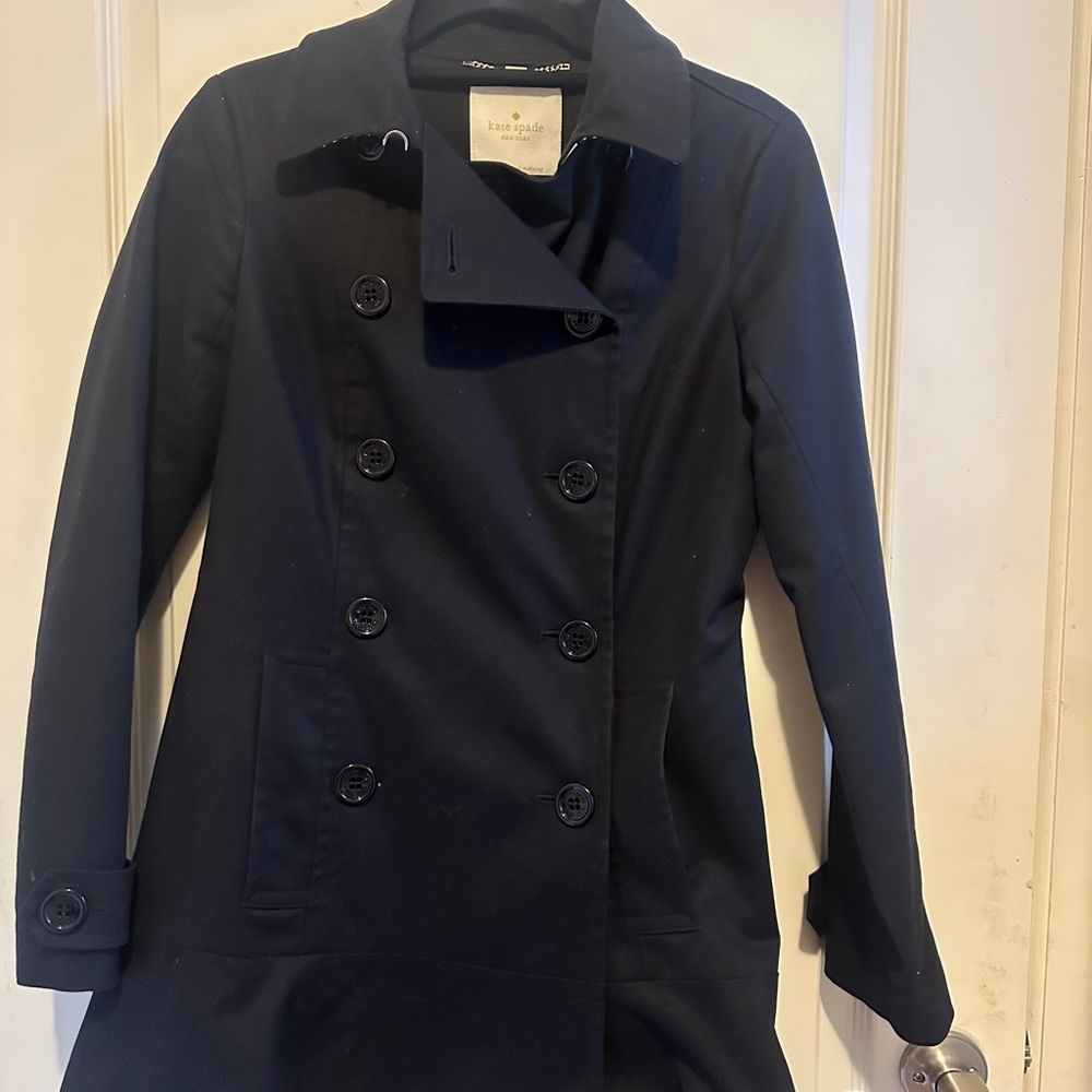 Kate Spade Navy Double-Breasted Trench Coat